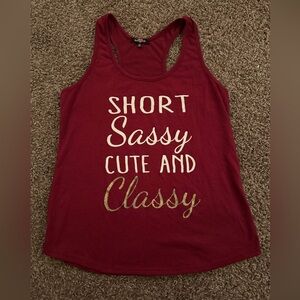 Ransom Burgundy Tank Top with Gold Text